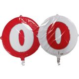 Folyo Balon Rakam 0 Çift Taraflı Kırmızı-beyaz 18'' - Pakette 1 Adet (dü 15tl)
