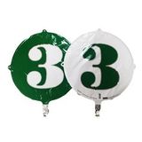 FOLYO BALON RAKAM 3 ÇİFT TARAFLI YEŞİL-BEYAZ 18'' - PAKETTE 1 ADET