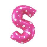 Folyo Balon S Harfi Helyum Balon 16 İnch (PEMBE)