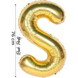 Folyo Balon S Harfi Helyum Balon 76 cm Gold Renk - S Harf Balon - Harf Folyo Balon - 34 Inch - Altın