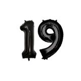 Folyo Balon Siyah 19 Rakamı 34 İnç 80 cm