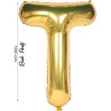 Folyo Balon T Harfi Helyum Balon 100 cm Gold Renk - T Harf Balon - Harf Folyo Balon - 40 Inch