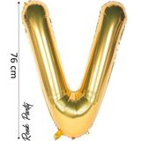 Folyo Balon V Harfi Helyum Balon 76 cm Gold Renk - V Harf Balon - Harf Folyo Balon - 34 Inch - Altın