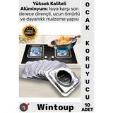 #Folyo Isıya Dayanıklı Kare Gümüş Mutfak Temizleme Yağ Tutucu Levha 10 Adet Alüminyum Ocak Koruyucu