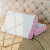 FOM 2'li Flex Tam Ortopedik Visco Konforlu Uyku Yastık Kampanyası, Ortopedik, 60 X 40 X 14/11, Pembe - 60 x 40 cm