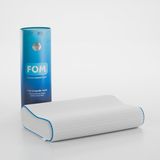 FOM Flex Tam Ortopedik Visco Konforlu Uyku Yastık, Ortopedik, 60 X 40 X 14/11, Beyaz - 60 x 40 cm