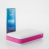 FOM Tombik Full Ortopedik Masaj Etkili Konforlu Visco Yastık, Ortopedik, 60 X 40 X 13, Fuşya - 60 x 40 cm