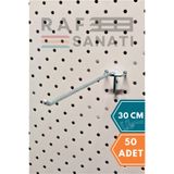 Fon Kancası Delikli Pano Kancası 30 cm - Askı Kanca Raf Askısı Aksesuar Tel Askı Raf (50)
