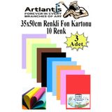 Fon Kartonu 10 Lu 35X50 Cm 3 Paket Artlantis 10 Renk Fon Kartonu 35*50 Okul Sinif Kres Anasinifi