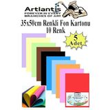 Fon Kartonu 10 Lu 35X50 Cm 5 Paket Artlantis 10 Renk Fon Kartonu 35*50 Okul Sinif Kres Anasinifi