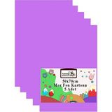Fon Kartonu 50X70 cm 120 gr 5 Adet 50*70 cm Renkli Fon Kartonu Kağıdı 120 gr Okul Sınıf Etkinlik Kreş Okul Öncesi - Mor