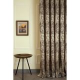 Fon Perde Damask Desen Koyu Kahve 1-2 Seyrek Pile 90X260