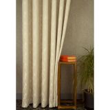 Fon Perde Helezonik Desen Açık Bej 1-2 Seyrek Pile 100X260
