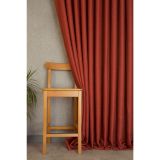 Fon Perde Keten Kiremit Rengi 1-2 Seyrek Pile 60X260