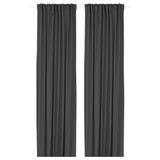 Fon perde/2 kanat, koyu gri, 145x300 cm, ışık filtreleyici, polyester