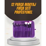 Fondöten Allık ve Far Uygulamalarına Uygun 12 Parça Makyaj Fırça Takımı Ergo - TK002M-6VUQO - Çok Renkli