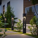 FoneLight AKA010 Alüminyum LED Bollard Bahçe Aydınlatması IP65 Dış Mekan Peyzaj Yürüyüş Yolu Villa Bahçe Direk Lambası Antrasit 7W / 9W 100x100x750 mm 3000K