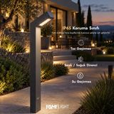 FoneLight Polera LED Bahçe Aydınlatma Direği 50x90x800 mm 18W IP65 Alüminyum Dış Mekan Bollard Aydınlatma 3000K Peyzaj Yürüyüş Yolu Villa Bahçe Lambası Antrasit