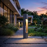 FoneLight Velora Alüminyum LED Bollard Bahçe Aydınlatma Direği IP65 Dış Mekan Peyzaj Yürüyüş Yolu Aydınlatması Antrasit 9W 3000K Villa Bahçe Lambası 500 mm