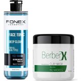 Fonex Yüz Temizleme Tonik 250ml + Berber X Bitki Özlü Kil Maskesi 650gr.