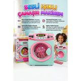 Fonksiyonel Oyuncak Çamaşır Makinesi - 22 Cm Büyük Boy Oyun Seti, Eğitici Ev İşleri Taklit Oyunu