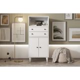 Fonksiyonel Salon Vitrini - Modern Tasarım Çekmeceli Gümüşlük ve Büfe NRG-VTR-1005 - Beyaz