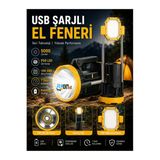 Fonksiyonlu Şarjlı El Feneri 5000 Lümen P50 Led Güçlü Işık Yükselebilir Arka Panel Lamba Sos Kırmızı Mavi Flaşör Kamp,Araç,Acil Durum