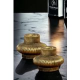 Fonnava Şamdan Mumluk Dekoratif Mumluk Tealight Mumluk Altın Eskitme Renk Model 15 Ikili Mumluk