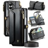 FONREST Galaxy Z Fold7 için Crossbody Telefon Cüzdan Kılıfı, Siyah | RFID Engelleme, Manyetik Kapatma, Fermuarlı Cep, 7 Kart Tutucu, Stand, Bilek ve Omuz Askıları İşe Gidip Seyahat için