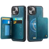 FONREST iPhone 13 için İnce Mıknatıslı Adsorbe Edici Deri Kılıf + Çıkarılabilir Arka Billfold 2'si 1 Arada Cüzdan Kılıfı 4 RFID Engelleme Kartı Tutacağı Nakit Yuvası Destek Çubuğu Darbeye Dayanıklı