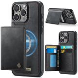 FONREST iPhone-13-Pro-Max İnce Mıknatıslı Adsorbe Edici Deri Kılıf + Çıkarılabilir Arka Billfold 2'si 1 Arada Cüzdan Kılıfı, 4 RFID Engelleme Kartı Tutuculu Nakit Yuvası Destek Çubuğu Darbeye