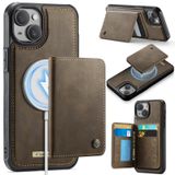 FONREST iPhone 15 için İnce Mıknatıslı Adsorbe Edici Deri Kılıf + Çıkarılabilir Arka Billfold 2'si 1 Arada Cüzdan Kılıfı 4 RFID Engelleme Kartı Tutuculu Nakit Yuvası Destek Çubuğu Darbeye Dayanıklı