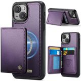 FONREST iPhone-15+Plus için İnce Mıknatıslı Adsorbe Edici Deri Kılıf + Çıkarılabilir Arka Billfold 2'si 1 Arada Cüzdan Kılıfı RFID Engelleme Kart Tutucuları Nakit Yuvası Destek Çubuğu Darbeye