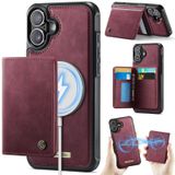 FONREST iPhone 16 için İnce Mıknatıslı Adsorbe Edici Deri Kılıf + Çıkarılabilir Arka Billfold 2'si 1 Arada Cüzdan Kılıfı 4 RFID Engelleme Kartı Tutacağı Nakit Yuvası Destek Çubuğu Darbeye Dayanıklı