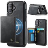 FONREST iPhone-16+Plus İnce Mıknatıslı Adsorbe Edici Deri Kılıf + Çıkarılabilir Arka Billfold 2'si 1 Arada Cüzdan Kılıfı RFID Engelleme Kart Tutucuları Nakit Yuvası Destek Çubuğu Darbeye Dayanıklı TPU