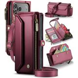 FONREST iPhone 18 Pro Max için Crossbody Telefon Cüzdan Kılıf, Kırmızı | RFID Engelleme, Manyetik Kapatma, Fermuarlı Cep, 10 Kart Tutucu, Stand, Bilek ve Omuz Askıları İşe Gidip Seyahat için