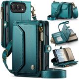 FONREST iPhone Duo için Crossbody Cüzdan Kılıf, Mavi Yeşil | 6 RFID Engelleme Kartı Tutucu, Fermuarlı Cep, Stand, Kayışlar, Manyetik Kapatma, Kadınlar, Seyahat, Errands