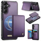 FONREST Samsung-Galaxy-A14/M44/Jump 3 İnce Mıknatıslı Adsorbe Edici Deri Kılıf+Çıkarılabilir Arka Billfold 2'si 1 Arada Cüzdan Kılıfı, 4 RFID Engelleme Kartı Tutuculu Nakit Yuvası Destek Çubuğu