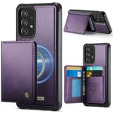 FONREST Samsung Galaxy A52/A52S 5G için İnce Mıknatıs Adsorbe Deri Kılıf+Çıkarılabilir Arka Billfold 2'si 1 Arada Cüzdan Kılıfı 4 RFID Engelleme Kartı Tutuculu Nakit Yuvası Kickstand Darbeye Dayanıklı