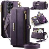 FONREST Samsung-Galaxy-S26-Ultra Crossbody Çanta Kılıfı ile Uyumlu, Manyetik Kapaklı Kapaklı PU Deri Cüzdan Kılıfı w/Kickstand 9 RFID Engelleme Kart Tutucular Fermuarlı Cep Kordon Bilek Kayışı (Mor)