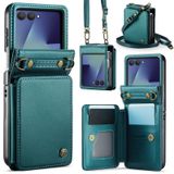 FONREST Samsung Galaxy Z Flip8 Crossbody Arka Cüzdan Kılıfı, Mavi-yeşil | RFID Engelleme Kart Tutucuları, Kickstand, Omuz ve Bilek Kayışı, Kadınlar için Darbeye Dayanıklı Kılıf, Errands, Seyahat
