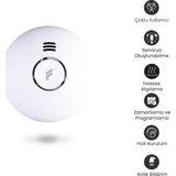 Fonri Akıllı Kablosuz Duman Sensörü, Wifi, 2 Yıl Garantili, Mobil Bildirim ve Siren, Uzaktan Takip Tek Başına Çalışır