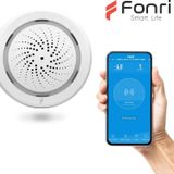 Fonri Akıllı Kablosuz Iç Ortam Nem-ısı Ölçer-siren, Wifi, Google Asistan Ve Tuya Destekli, Uzaktan Kontrol