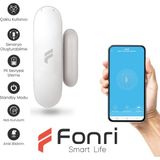 Fonri Akıllı Kablosuz Kapı Pencere Sensörü, Hırsız Alarm Seti Sistemi Wifi, Mobil Bildirim, Uzaktan Takip Tuya Destekli