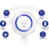 Fonri Akıllı Kablosuz SOS Panik Butonu, 2 Yıl Garantili, Google Asistan ve Tuya Destekli, Wifi, Çoklu bildirim