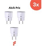 Fonri Akıllı Priz (16 AMPER) 3'lü Set, Wifi, Uzaktan Kontrol, Anlık Enerji Tüketim Takip, Zamanlayıcı, 2 Yıl Garantili, Tuya Destekli - 3 Adet