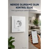 Fonri Wifi Akıllı Duvar Prizi Beyaz – Uzaktan Kontrol, Zamanlama, Çocuk Kilidi Tuya Destekli