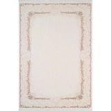 Fontana Ft001w Krem Bej Akrilik Halı Klasik Desen Pamuk Taban Tozu Az Salon Oturma Odası Halısı 80 X 300 Krem-Bej