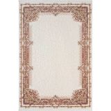Fontana Ft003p Krem Kahve Akrilik Halı Klasik Desen Pamuk Taban Tozu Az Salon Oturma Odası Halısı 100 X 200 Krem-Kahve