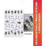 Fontenay 5D Kabartmalı Tırnak Sticker Nail Art Sticker Yaprak Desen STZ-SJ022